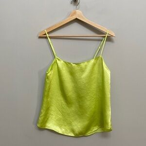 Aritzia Babaton Neon Green/Yellow Satin Benji Camisole Size S